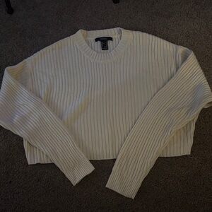 Forever 21 Ribbed Cream Sweater